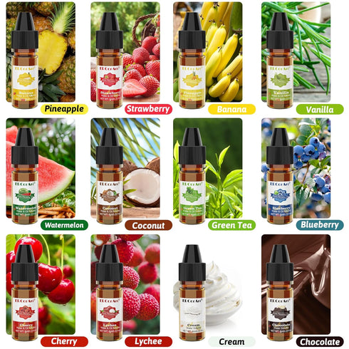 Food Flavoring Oil - 12 Liquid Lip Gloss Flavoring Oil, Concentrated Candy Flavoring, Flavor Oil for Baking, Cooking, Slime Making, Soap, Drinks, ...
