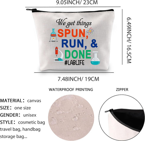 Science Gifts lab technician Makeup Bag Science technician Gift lab technician Graduation Gift Zipper Pouch Bag (RUN)...