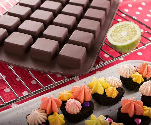 Webake Mini Brownie Pan Square Silicone Baking Mold for Keto Fat Bomb, Chocolate, Peanut Butter, Blondie...