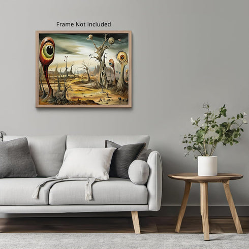 Posterizer 1 pcs-sci-fi alien world with big eyed creatures-Abstract & Modern Art-Fantasy & Fiction Art-Gift for Art Lovers-Decor for Home & Offic...