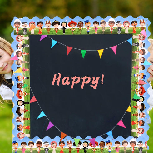 65.6Ft Diversity Bulletin Board Border Diverse Children Bulletin Border Trim All are Welcome Classroom Bulletin Board Border for Blackboard Wall D...