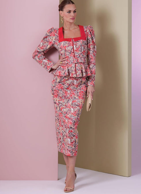 Vogue Misses' Two-Piece Dress Sewing Pattern Packet, Design Code V2006, Sizes 18-20-22-24-26, Multicolor...
