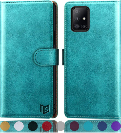 SUANPOT for Samsung Galaxy A71 5G (Non 4G Version) Leather Wallet case with RFID Credit Card Holder Flip Folio Book Phone case Cover for Samsung A...