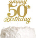 50th Birthday Cake Topper, Birthday Party Decorations with Premium Gold Glitter...