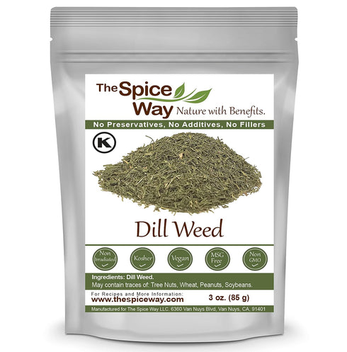 The Spice Way Dill Weed - seeds for pickling, vegetables, pasta, salads and soups. 3 oz...
