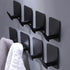 DELITON 8 Pack Adhesive Towel Hooks - Bathroom Towel Hooks/Wall Hooks for Hanging Coat Robe Stick on Bathroom or Kitchen Matte Black Stainless Ste...