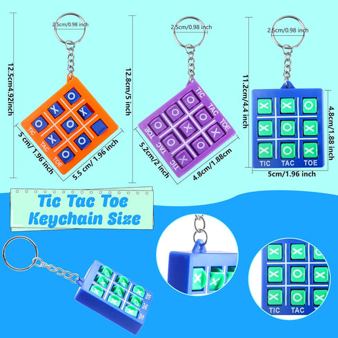40 Pack Tic Tac Toe Keychain Mini Tic-Tac-Toe Keyholders Bulk Plastic Tic-Tac-Toe Games Keyrings for Boys Girls Birthday Party Favors Backpack Cli...