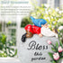 Garden Stones Statues Outdoor Decor, Novelty Gnome Garden Sculptures Stones Statue with Flower and Turtle Figurine Decoration for Patio Yard Porch...