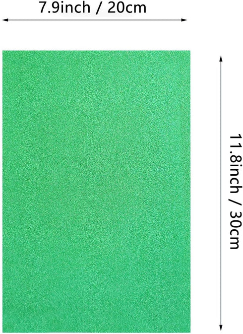 Jtnohx Glitter Felt Fabric, 10pcs Glitter Felt Sheets for Crafts, 8 x12 inches Felt Square Glitter for Party Holiday Greeting Festival Projects (L...