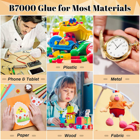B7000 Glue with Rhinestone Applicator Kit, Clear B-7000 Glue with Precision Tip Art Dotting Stylus Pens Super Glue Adhesive for Phones Repair Jewe...