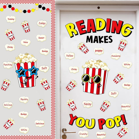 Popcorn Cutouts Popcorn Theme Classroom Bulletin Board Decorations Reading Makes You Pop Themed Birthday Party Supplies for Toddler Kids Students ...
