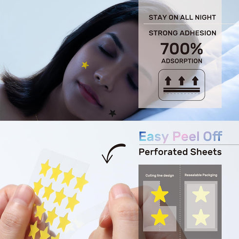 Star Pimple Patches - Hydrocolloid Acne Pimple Patches for Covering Zits and Blemishes, Cute Spot Stickers Skincare Acne Absorbing Cover Patch for...