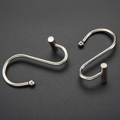 Nickel Shower Curtain Hooks, Rust Proof Shower Curtain Rings for Bathroom, Silver Metal Decorative Shower Curtain Hooks Hangers for Shower Curtain...