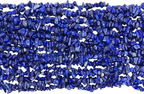 Fekuar 66" Irregular Tumbled Lapis Lazuli Chip Beads for Jewelry Making, Healing Crystal Drilled Loose Bead Strand DIY Craft Supplies, 5-8mm...