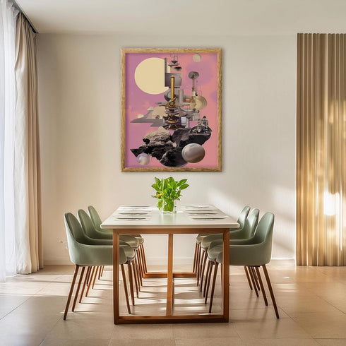 Posterizer 1 pcs-sci-fi vintage collage with space devices-Astronomy & Celestial Art-Abstract & Modern Art-Gift for Art Lovers- UNFRAMED Wall Art...