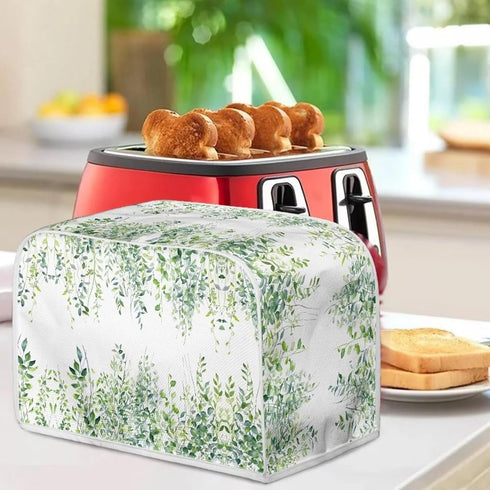 Toaster Cover Microwave Toaster Oven Grill Cover Compatible with 4 Slice Toaster Dust Protection Washable Stain Resistant Gift for Women, Leaf Gre...