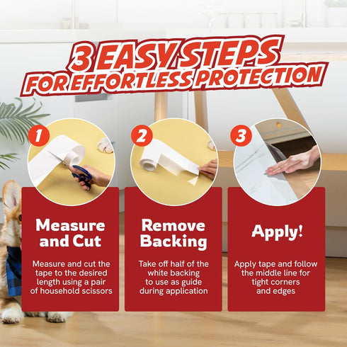 Panther Armor Anti Scratch Furniture Protector, 2X Rolls, Furniture Scratch Guards for Cats, Furniture Protectors from Cats Scratching, 4in x 20ft...
