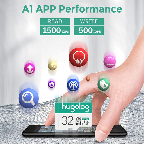 Hugolog 32GB Micro SD Card, Micro SDXC UHS-I Memory Card for Hugolog Camera – 95MB/s,633X,U3,C10, Full HD Video V30, A1, FAT32, High Speed Flash T...