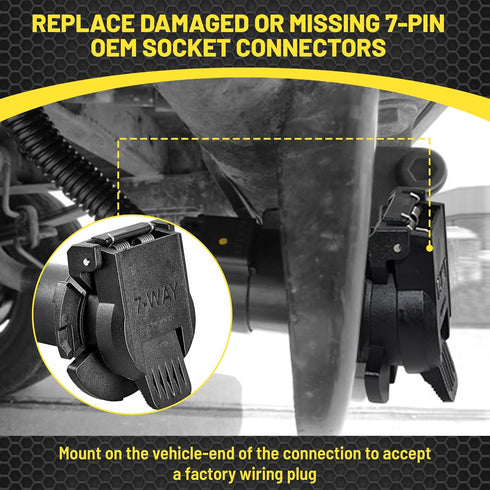 Oyviny USCAR to RV 7 Way Trailer Plug Adapter, Twist Lock Vehicle Side USCAR 7 Way Plug for GM/Chevy OEM Replacement, USCAR Socket and Factory Tow...