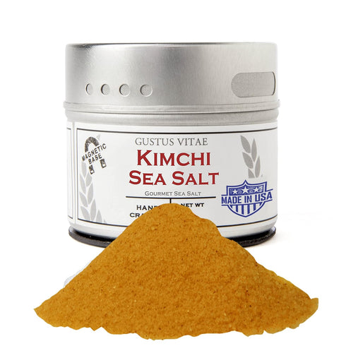 Kimchi Sea Salt - Authentic Gourmet Infused Sea Salt - Non GMO - Magnetic Tins - Sustainable - Grown in USA - All Natural - Not Irradiated - Craft...