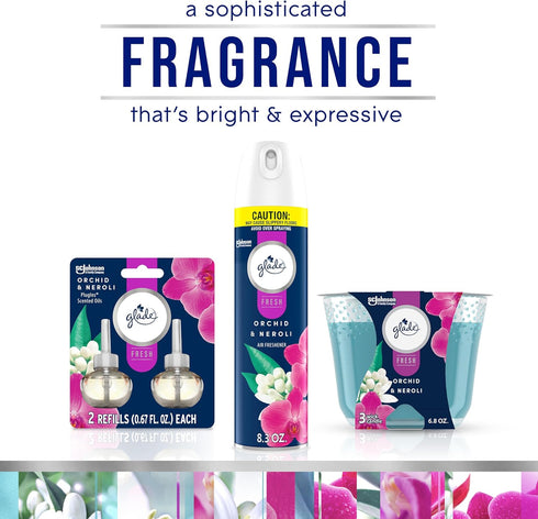 Glade Automatic Spray Refill, Air Freshener for Home and Bathroom, Orchid & Neroli, Fresh Collection, 6.2 Oz...