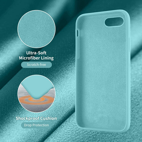 Cordking Designed for iPhone SE Case 2022/2020, Designed for iPhone 7 8 Case, Silicone Ultra Slim Shockproof Phone Case with [Soft Microfiber Lini...