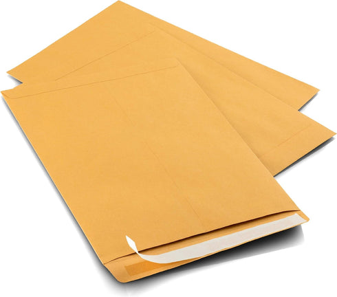 6 x 9 Self-Seal Brown Kraft Catalog Envelopes - 28lb, Ultra Strong Quick-Seal, 6x9 inch - 25 Count (38369)...