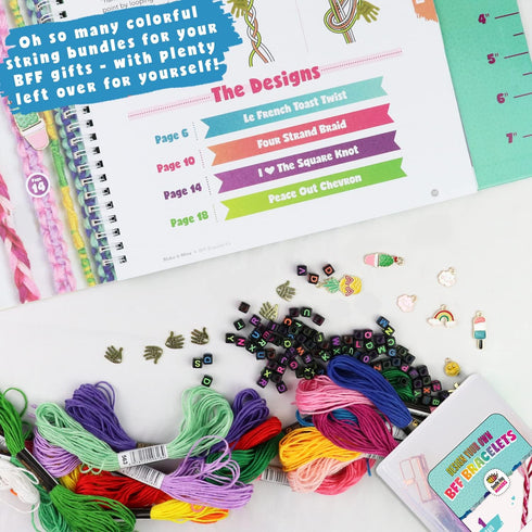 Friendship Bracelet Making Kit for Girls and Boys with Alphabet Beads, Floss, String & Charms | Arts and Crafts Gifts for Kids Ages 8-12 | Beads f...