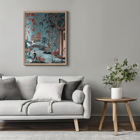 Posterizer 1 pcs-inspired by traditional Chinoiserie art-intricate design 1-Collectibles & Fine Art-Vintage Art-Gift for Men Women Entrepreneur Te...