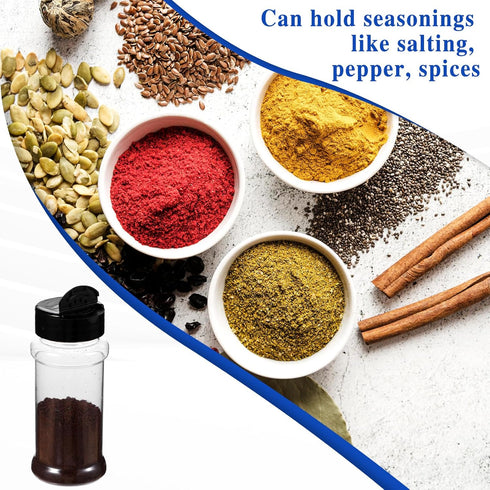 5 PCS Empty Spice Jars 3oz with Shaker Lids Plastic Seasoning Containers with Black Portable Storage Clear Seasoning Bottles to Pour or Shake for ...