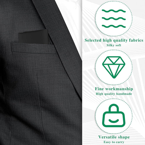Men's Pocket Square Satin Pocket Square for Men Solid Color Neckties Handkerchief Suit Pocket Squares for Men…...