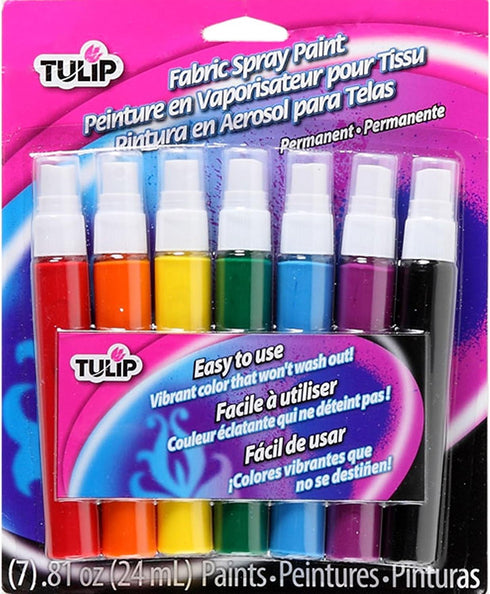 Tulip Fabric Paint, Spray on Paint Set, 7 Pack Rainbow...