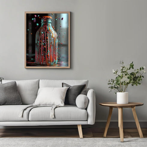 Posterizer 1 pcs-soda bottle and color splashes-vibrant food and drinks poster -4-Kitchen & Bar Art Gift for Men Women Entrepreneur Teens- unfram...