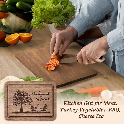 SteadStyle Retirement Gifts for Women or Men 2024 - Premium Walnut Wood Cutting Board Gifts for Retirement, Retirement Gifts Ideas for Mom, Dad, C...