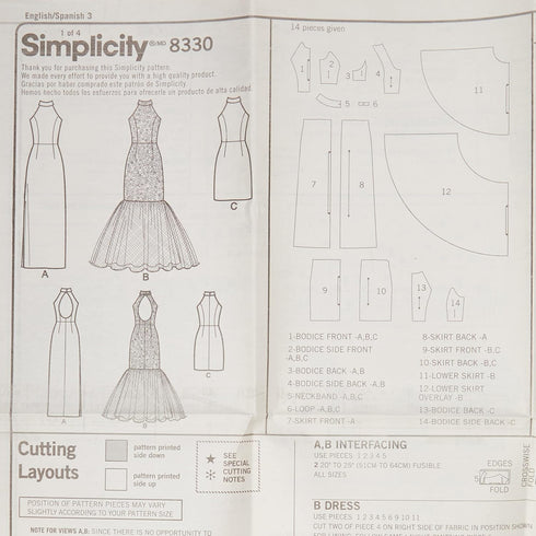 Simplicity Women's Open Back, Mermaid Style, and Little Black Dress Sewing Patterns, Sizes 4-12...