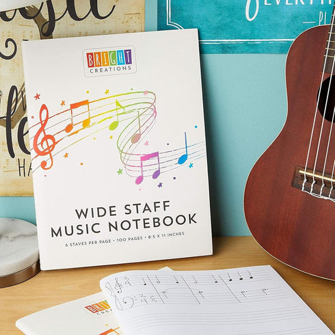 Bright Creations Music Composition Notebooks, Manuscript Staff Paper for Kids, 50 Sheets (3 Pack)...