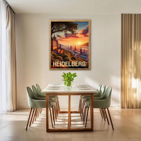 Posterizer 1 pcs-travel poster-Heidelberg-Adventure Wall Art Gift for Men Women Entrepreneur Teens Decor for Home & Office- unframed wall art...