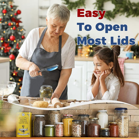 Jar Openers for Seniors, 2 Pcs Non Slip Rubber Jar Opener Gripper Pad, Adjustable Can Opener Manual, Stainless Steel Jar Lid Opener and Bottle Ope...