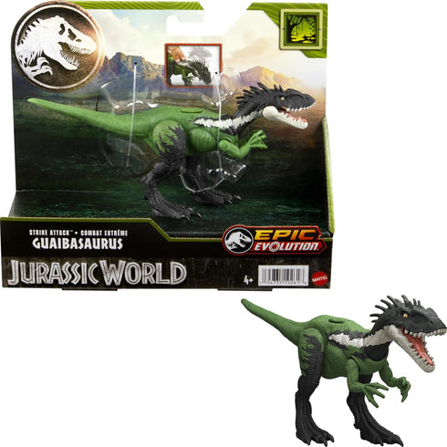 Mattel Jurassic World Strike Attack Guaibasaurus Dinosaur Toy with Single Strike Action, Movable Joints, Action Figure Gift with Physical & Digita...