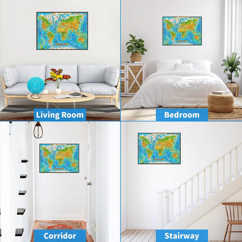 1000 Piece Puzzle for Adults Mini Puzzle Animals of The World Jigsaw Puzzles for Adults Animal Map Wooden Puzzle for Adults Teens Kids Gift 1000 P...