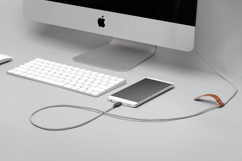 Native Union Belt Cable USB-C to USB-A - 4ft Ultra-Strong Charging Cable with Leather Strap Compatible with iPhone 15, Samsung Galaxy Z Fold 5, Fl...