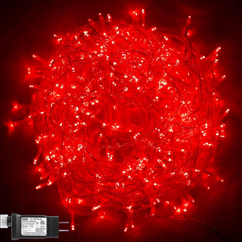 500 LED Christmas Light Red, Indoor String Light Plug in Twinkling Hanging Tree Lights Fairy Light for Party, Bar, Bedroom, Outdoor Xmas Tree Deco...