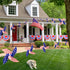 4th of July Patriotic Decorations, 40 Pcs Pinwheels with 2x33-Ft Ropes Memorial Day Fourth of July Independence Red Blue and White Star Stripe Str...