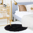 uxcell Faux Fur Round Rug,Fluffy Area Mat,Fluff Rugs for Bedroom Floor Sofa Living Room 2 x 2 Feet Black...