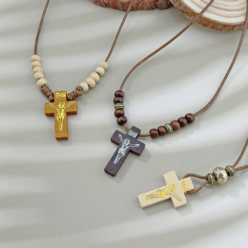 FIRSTMEET Jewelry Making Kit with Wood Cross Round Beads Anti-Gold Spacer for Necklace Bracelet Earrings Making Bead Supplies for Adults and Kids(...