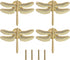 4PCS Dragonfly Knobs Handles Unique Dragonfly Shape Decorative Handles with Mounting Screws Furniture Hardware Accessories for Cabinet Wardrobe Dr...