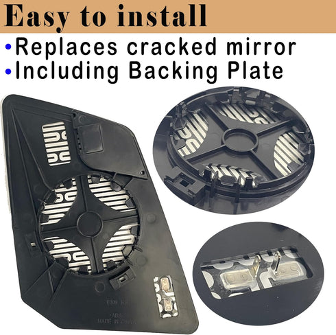 Acadia Passenger Side Heated Mirror Glass Compatible with GMC Acadia Limited Saturn Outlook Chevy Traverse Power Right Side Mirror Glass with Rear...