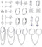 IRONBOX 12Pairs 14K Gold Plated Huggie Hoop Studs Earrings Set for Women Small Dainty Minimalist Chain Earrings Cartilage CZ Ball Earring Sets for...