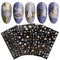 JMEOWIO 8 Sheets Christmas Glitter Nail Art Stickers Decals Self-Adhesive Pegatinas Uñas Snowflake Xmas Winter Holiday Cute Gold White Nail Suppli...