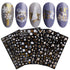 JMEOWIO 8 Sheets Christmas Glitter Nail Art Stickers Decals Self-Adhesive Pegatinas Uñas Snowflake Xmas Winter Holiday Cute Gold White Nail Suppli...
